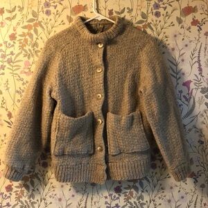 Vintage handmade wool button up bomber jacket